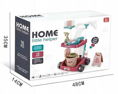 Zestaw do Sprzątania Czyszczenia dla Dzieci Wózek Mop Odkurzacz Miotła 16el na Arena.pl