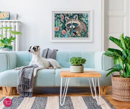 Puzzle 1000 elementów. Szop pracz w kwiatach 30851 na Arena.pl