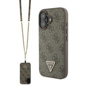 Guess GUHCP16SP4TDSCPW iPhone 16 6.1" brązowy/brown hardcase Leather Metal