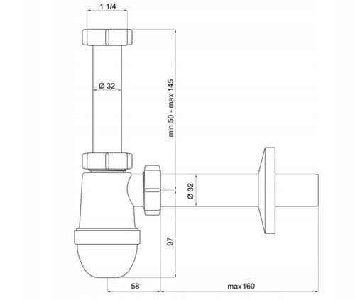 ZESTAW: SYFON UMYWALKOWY DO UMYWALKI + KOREK KLIK-KLAK Z PRZELEWEM na Arena.pl