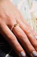 Pierścionek naturalne perły pozłacany + kryształ