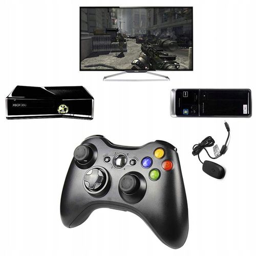 PAD do PC XBOX 360 BEZPRZEWODOWY KONTROLER + ODBIORNIK USB CZARNY na Arena.pl
