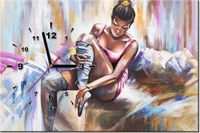 60CM 40CM ZEGAR OBRAZ TANCERKA DRUK PŁÓTNO RAMA