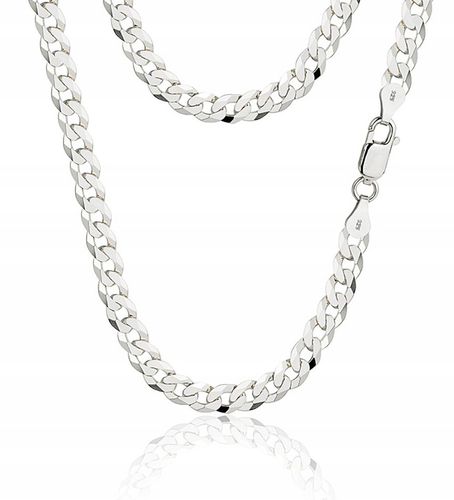 ŁAŃCUSZEK SREBRNY MĘSKI 925 NASZYJNIK PANCERKA SREBRO PEŁNE 5mm Grawer na Arena.pl