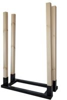 stojak na drewno metalowy 80cm. drewniane słupki - big-md80