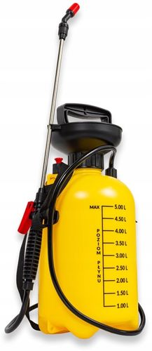 RĘCZNY OPRYSKIWACZ CIŚNIENIOWY SPRYSKIWACZ DUŻA POJEMNOŚĆ 5L REGULACJA na Arena.pl