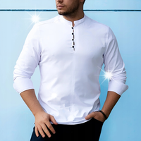 KOSZULA MĘSKA BIAŁA XL DŁUGI RĘKAW ŚWIĄTECZNA SLIM FIT ZE STÓJKĄ