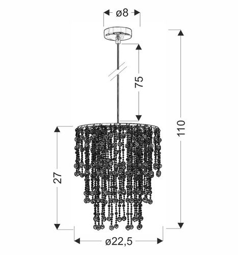 Roni lampa wisząca 1x60W E27 abażur chromowy na Arena.pl