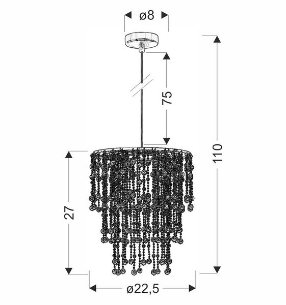 Roni lampa wisząca 1x60W E27 abażur chromowy zdjęcie 11
