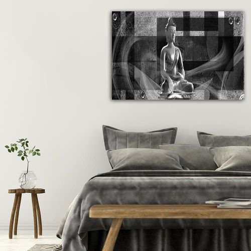 Obraz na płótnie - Canvas, Budda na geometrycznym tle 90x60 na Arena.pl