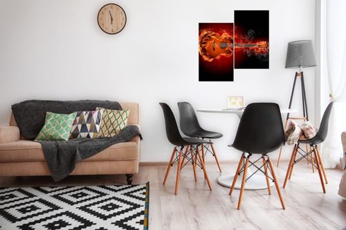 Obraz Drukowany 60X60 Płonąca Gitara Gitara W Ogn na Arena.pl