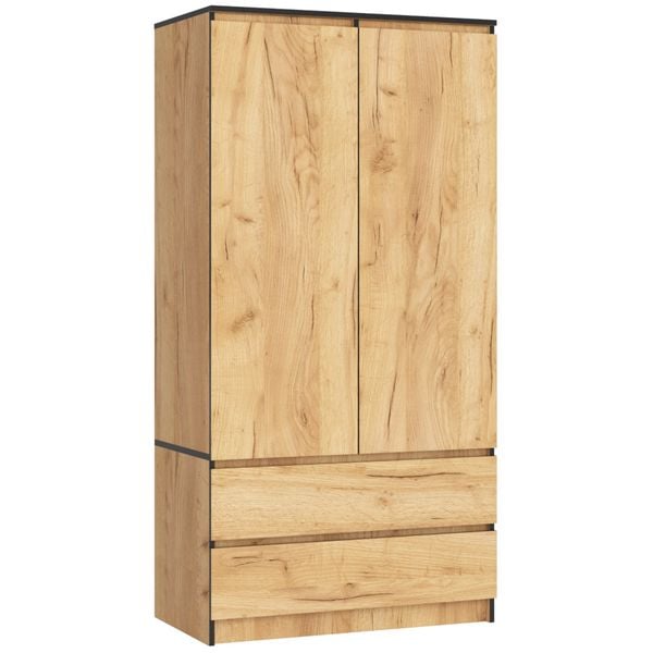 Szafa S 90 cm 2 drzwi 2 szuflady - dąb craft zdjęcie 1