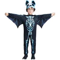 Chłopięcy Kostium Strój Przebranie Szkielet Nietoperz Halloween 128 cm