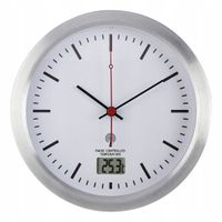 Zegar ścienny sterowany radiowo 17cm DCF77 pomiar TEMPERATURY przyssawka