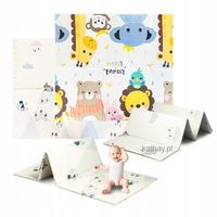 Dwustronna edukacyjna piankowa składana mata dla dzieci duża XXL 180x200 cm