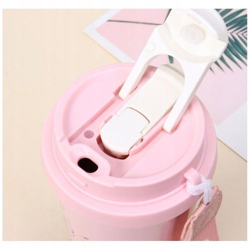 Kubek Termiczny Z Uchwytem I Ustnikiem, Przenośny 550 ml Biały na Arena.pl