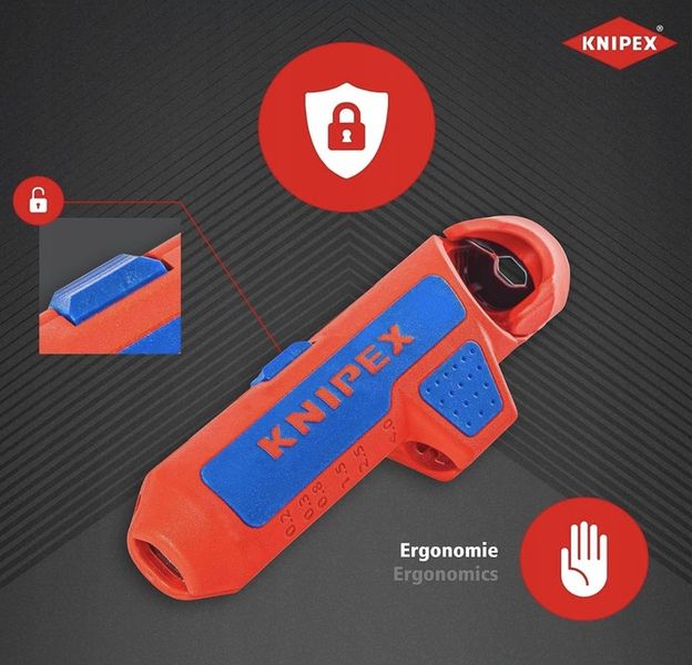 KNIPEX 16 95 01 SB Ściągacz Izolacji ErgoStrip Ø 8-13 zdjęcie 9