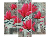 90 80CM OBRAZ T3 ELEM FUKSJOWA MAGNOLIA DRUK ŚCIENNY