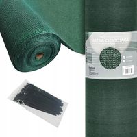 SIATKA CIENIUJĄCA MATA OSŁONA PŁOT OGRODZENIE 1,5x50m 62%+OPASKI UV ZIELONA