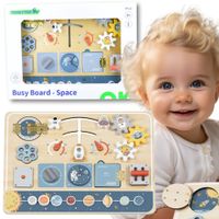 TOOKY TOY Drewniana Tablica Edukacyjna Montessori Astronauta