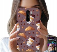 ETUI DO XIAOMI NOTE 8 PRO - CASE Z KAWĄ ROGALIKAMI I ZIARNAMI W TLE