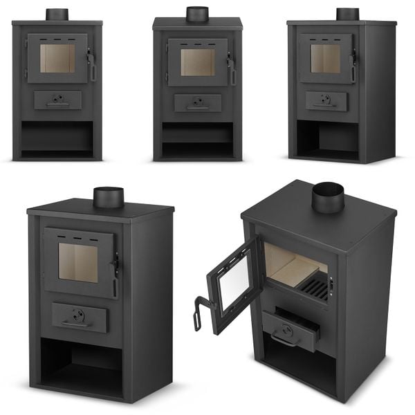 Piec kominek stalowy szamotowy BLIST B1 e koza 9kW zdjęcie 3