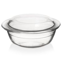 Naczynie Żaroodporne Szklane Brytfanna Brytfanka Pokrywka do Pieczenia 1,5L