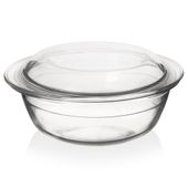 Naczynie Żaroodporne Szklane Brytfanna Brytfanka Pokrywka do Pieczenia 1,5L