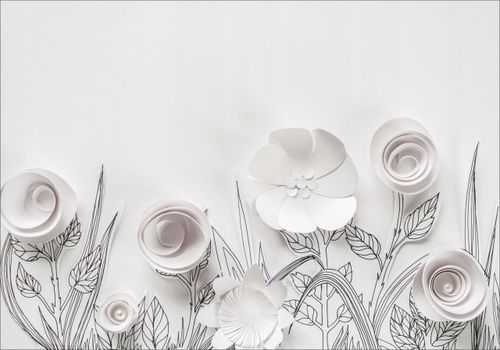 FOTOTAPETA kwiaty ściana cegły abstrakcja 300x210 na Arena.pl