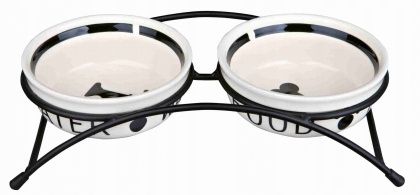 TRIXIE Miski Ceramiczne Na Stojaku Dla Psa 2x0,6L zdjęcie 1