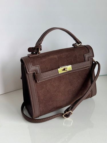 Torebka Gallantry Paris HIT czekoladowa zamsz eco brązowa listonoszka brąz na Arena.pl