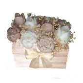 Flower Box Świece Bukiet Prezent MIni Skrzynia Dekoracja Ozdoba Kwiaty