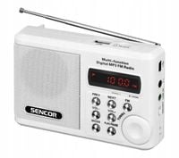 Radioodbiornik przenośny analogowy Sencor SRD 215 W Radio FM RDS LCD Białe
