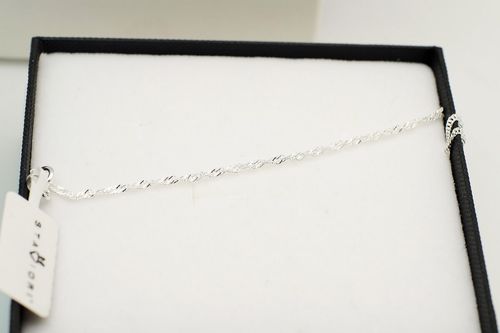 srebrny łańcuszek singapur  szerokość 1.3mm długość 42cm / 45cm na Arena.pl