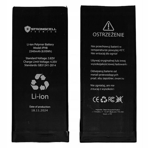 Bateria iPhone 8, A1863, A1905, A1906 Większa Pojemność STRONGCELL ŚWIEŻA na Arena.pl