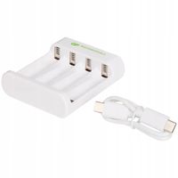 Ładowarka E421 NiMH firma GP ładowanie 4 Batterii AKU AA AAA 6h Biała White