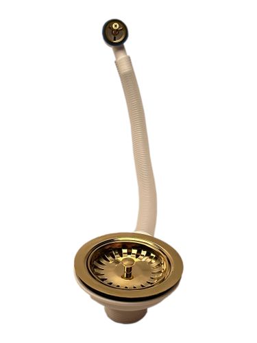 Zlewozmywak jednokomorowy z ociekaczem ARAGON biały z lewym ociekaczem + bateria złota na Arena.pl