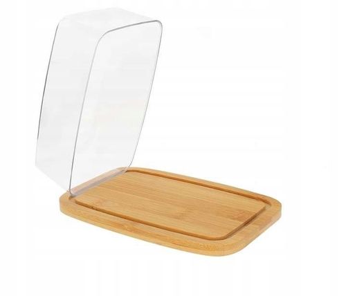 MASELNICZKA BAMBUSOWA Z PLASTIKOWĄ POKRYWĄ POJEMNIK DO PRZECHOWYWANIA MASŁA na Arena.pl