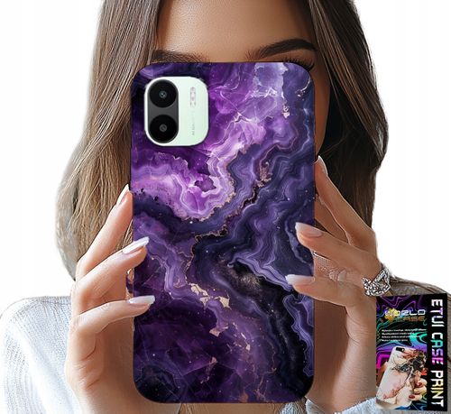 ETUI DO XIAOMI REDMI A1 - FIOLETOWY MARMUREK MODNE KOBIECE + SZKŁO na Arena.pl