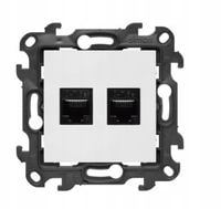 Simon 24 Gniazdo komputerowe podwójne RJ45 kat. 5e biały N52.01/11