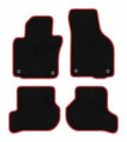 Dywaniki welurowe CARLUX-RED do VW Scirocco III 2008-2017, czarne