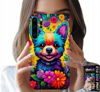 ETUI DO HUAWEI P30 PRO - KWIACISTE WZORY PIESEK PIES JORK PLECKI