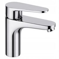 Bateria umywalkowa stojąca srebrna łazienkowa kran do umywalki chrom