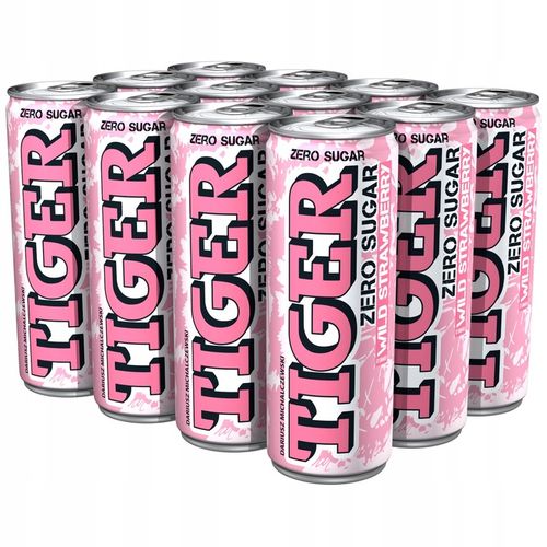 Napój energetyczny Tiger Zero Sugar Wild Strawberry 12x250ml na Arena.pl