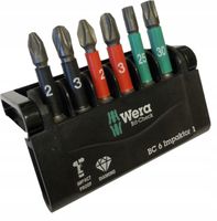 Zestaw bitów, groty krzyżowe PH, PZ, Torx Bit-Check 6 Impaktor 1 WERA