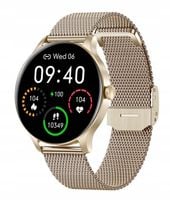 SMARTWATCH DAMSKI ZEGAREK GARETT CLASSY ZŁOTY BRANSOLETKA WODOODPORNY