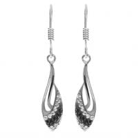 SREBRNE KOLCZYKI ŁEZKI Z CYRKONIAMI SREBRO PRÓBY 925