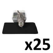 Zestaw 25 sztuk mata pod kuwetę 60×45 cm czarna dwuwarstwowa