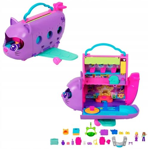 POLLY POCKET KOTOLOT ZESTAW KOCI SAMOLOT + 2 LALKI I AKCESORIA HWP19 na Arena.pl