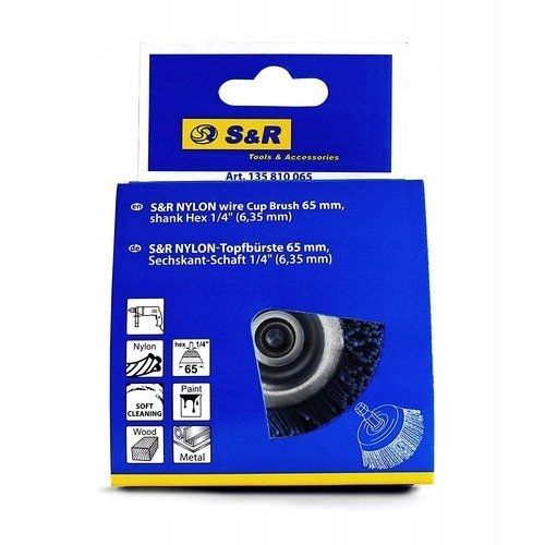 Szczotka nylonowa z węglikiem krzemu, garnkowa S&R do wiertarek 65mm na Arena.pl